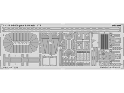 PT-109 guns & life raft for Revell 