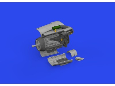Bf 109F engine PRINT 1/72 EDUARD 