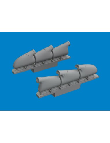 Spitfire Mk.V three-stacks exhaust rounded PRINT  TAMIYA 