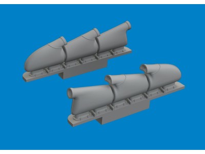 Spitfire Mk.V three-stacks exhaust rounded PRINT  TAMIYA 