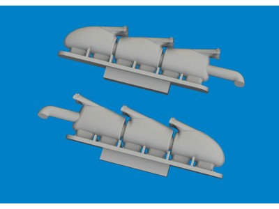 Spitfire Mk.V three-stacks exhaust fishtail PRINT  TAMIYA 