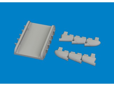 Spitfire Mk.I/II/V three-stacks exhaust rounded PRINT for IBG 