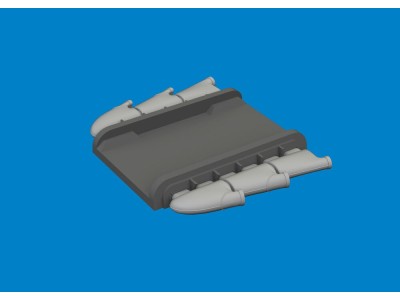 Spitfire Mk.I/II/V three-stacks exhaust rounded PRINT for IBG 