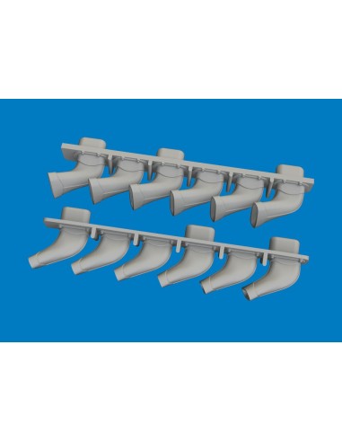 Spitfire Mk.V six-stacks exhaust fishtail PRINT for Eduard 