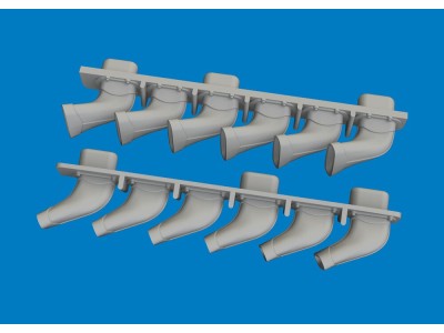 Spitfire Mk.V six-stacks exhaust fishtail PRINT for Eduard 