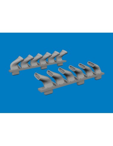 Spitfire Mk.V six-stacks exhaust fishtail PRINT for Eduard 