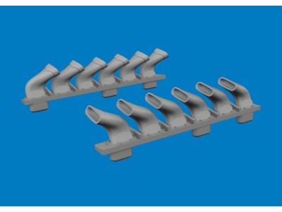 Spitfire Mk.V six-stacks exhaust fishtail PRINT for Eduard 