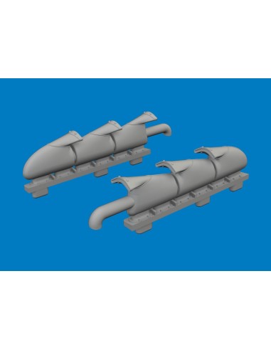 Spitfire Mk.V three-stacks exhaust fishtail PRINT for Eduard 