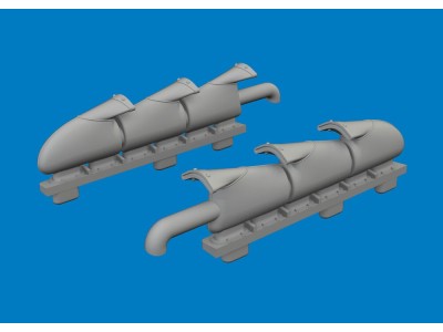 Spitfire Mk.V three-stacks exhaust fishtail PRINT for Eduard 