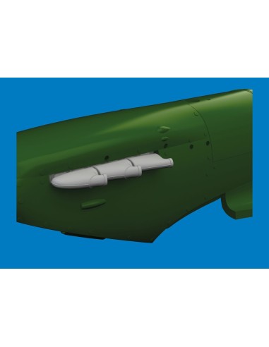 Spitfire Mk.V three-stacks exhaust rounded PRINT for Eduard 