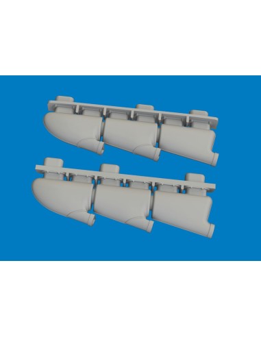 Spitfire Mk.V three-stacks exhaust rounded PRINT for Eduard 