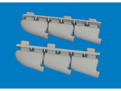 Spitfire Mk.V three-stacks exhaust rounded PRINT for Eduard 