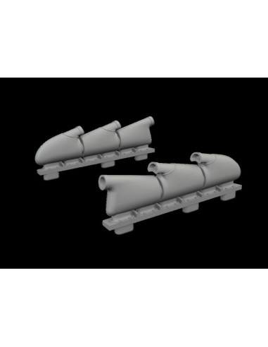 Spitfire Mk.V three-stacks exhaust rounded PRINT for Eduard 