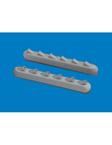 P-51D exhaust stacks w/ fairing PRINT for Arma Hobby 