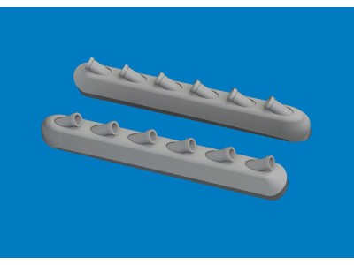 P-51D exhaust stacks w/ fairing PRINT for Arma Hobby 