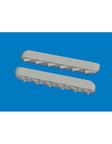 P-51D exhaust stacks w/ fairing PRINT for Arma Hobby 