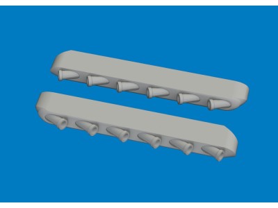 P-51D exhaust stacks w/ fairing PRINT for Arma Hobby 