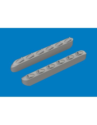 P-51D exhaust stacks w/ fairing PRINT for Arma Hobby 