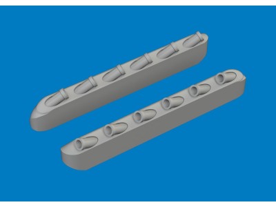 P-51D exhaust stacks w/ fairing PRINT for Arma Hobby 