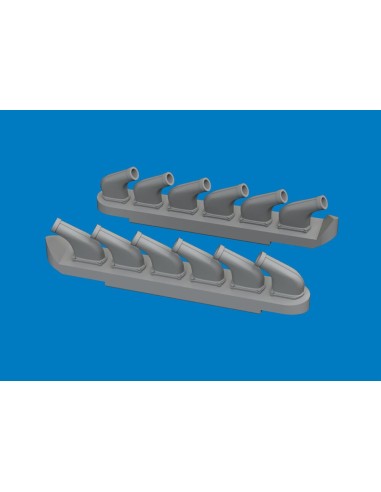 P-51D exhaust stacks PRINT for Arma Hobby 