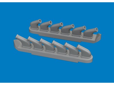 P-51D exhaust stacks PRINT for Arma Hobby 