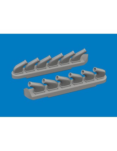 P-51D exhaust stacks PRINT for Arma Hobby 