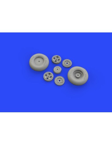 Spitfire Mk.IX wheels 4spoke w/smooth tire for Tamiya 