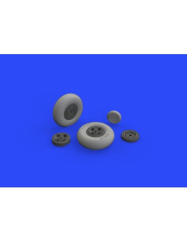 Spitfire Mk.IX wheels 4spoke w/smooth tire for Tamiya 