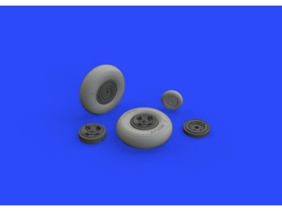 Spitfire Mk.IX wheels 4spoke w/smooth tire for Tamiya 