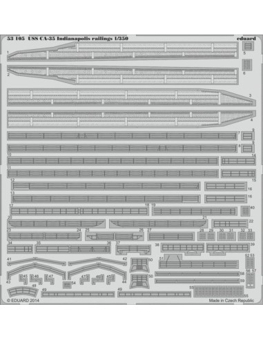 USS CA-35 Indianapolis railings f.Academ 