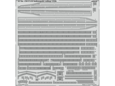 USS CA-35 Indianapolis railings f.Academ 