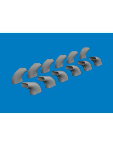 Bf 109G-5/6 exhaust stacks PRINT for Airfix 
