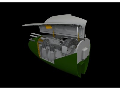 P-38J nose gun bay PRINT for TAMIYA 