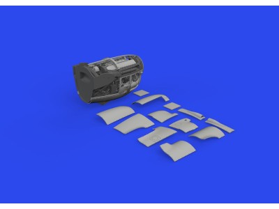 P-38J left engine PRINT 1/48 TAMIYA 