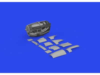 P-38J left engine PRINT 1/48 TAMIYA 