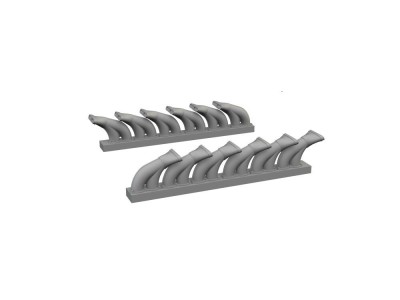 P-39 exhaust stacks fishtail PRINT 1/48 