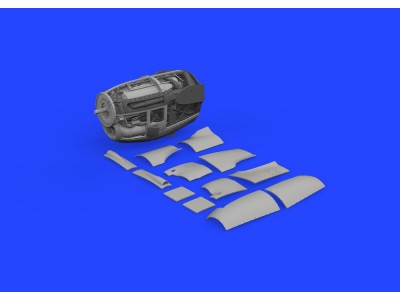 P-38J right engine PRINT 1/48 TAMIYA 