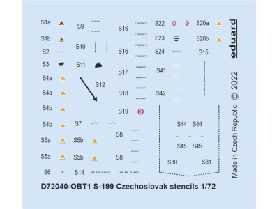 S-199 Czechoslovak stencils 1/72 
