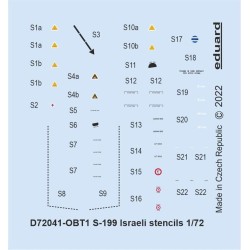 S-199 Israeli stencils 1/72 