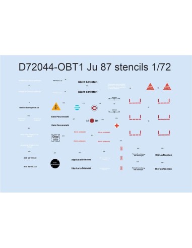 Ju 87 stencils for ACADEMY/AIRFIX/ITALERI/REVELL 