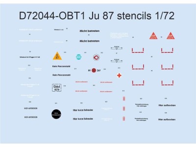 Ju 87 stencils for ACADEMY/AIRFIX/ITALERI/REVELL 