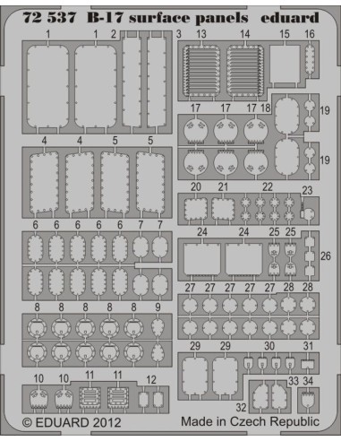 B-17 surface panels S.A. for Revell 