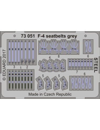 F-4 seatbelts grey STEEL 