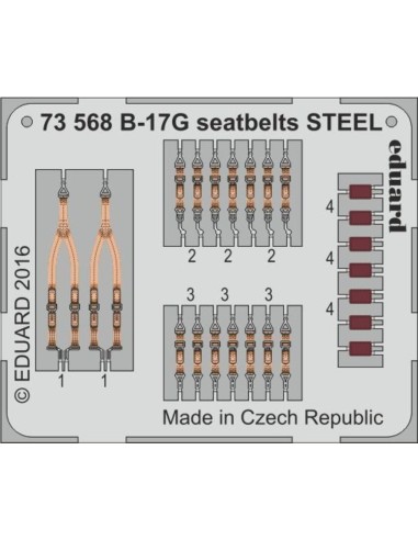 B-17G seatbelts STEEL for Airfix 