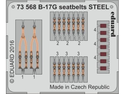 B-17G seatbelts STEEL for Airfix 