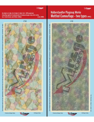 Halberstadt Mottled Camouflage two types (WW1) 