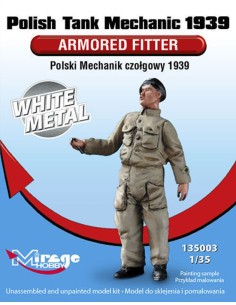 Polish Tank Mechanic 1939 Armored Fitter White Metal 
