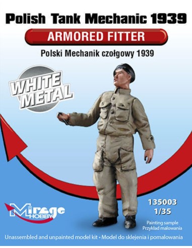 Polish Tank Mechanic 1939 Armored Fitter White Metal 