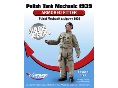 Polish Tank Mechanic 1939 Armored Fitter White Metal 