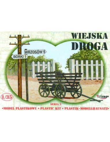 Landstraße mit Leiterwagen 